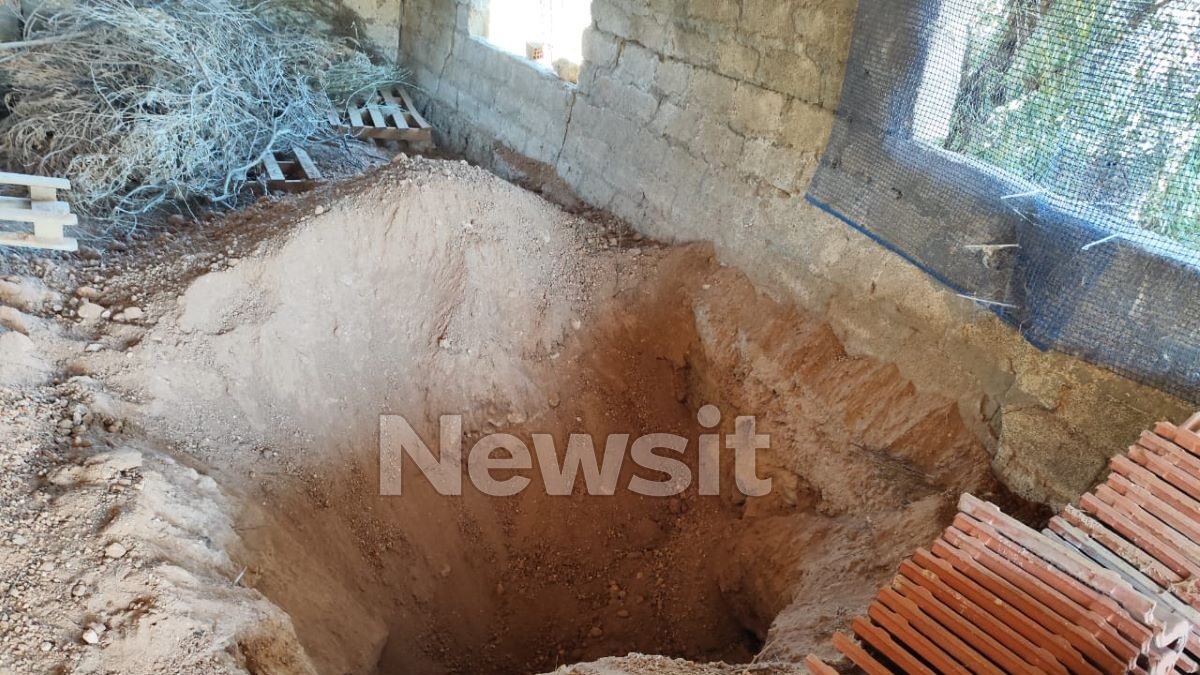 Το σημείο που είχε θάψει η 62χρονη την ηλικιωμένη μητέρα της