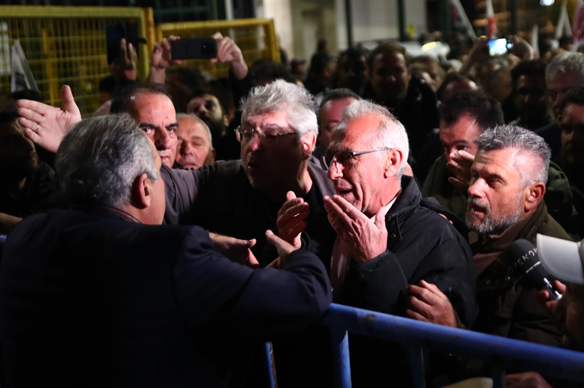 Διαμαρτυρία αγροτών και κτηνοτρόφων στα εγκαίνια της 31ης έκθεσης Agrotica, στην Θεσσαλονίκη