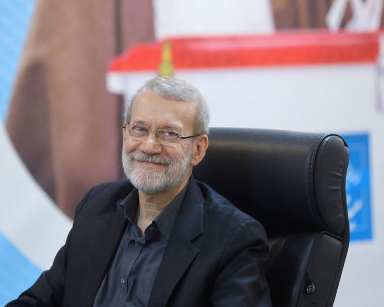 FILE PHOTO: Ali Larijani, former chairman of the parliament of Iran, reacts as he registers as a candidate for the presidential election at the Interior Ministry, in Tehran, Iran May 31, 2024.
