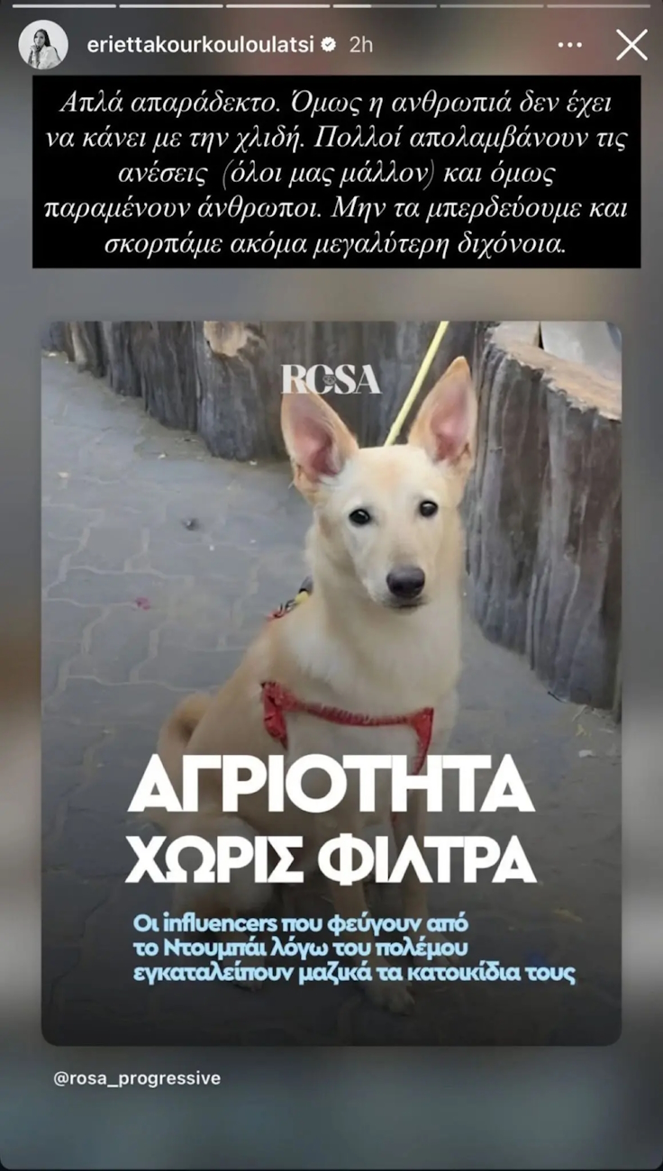 Η ανάρτηση της Εριέττας Κούρκουλου Λάτση