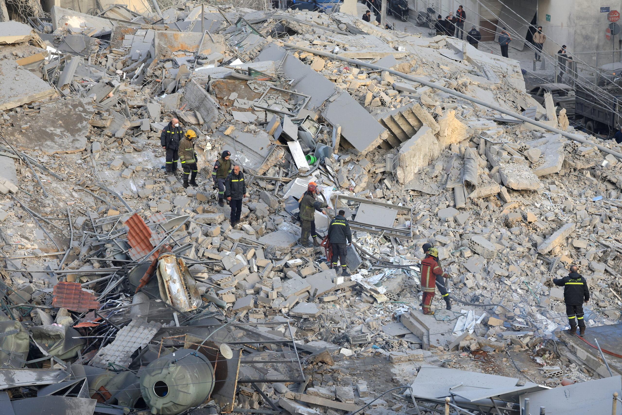 Aftermath of an Israeli strike, in Beirut Emergency personnel work at the site of a collapsed building, in the aftermath of an Israeli strike in central Beirut's Bachoura neighbourhood, following an escalation between Hezbollah and Israel amid the U.S.-Israeli conflict with Iran, Lebanon, March 18, 2026. REUTERS/Mohamed Azakir