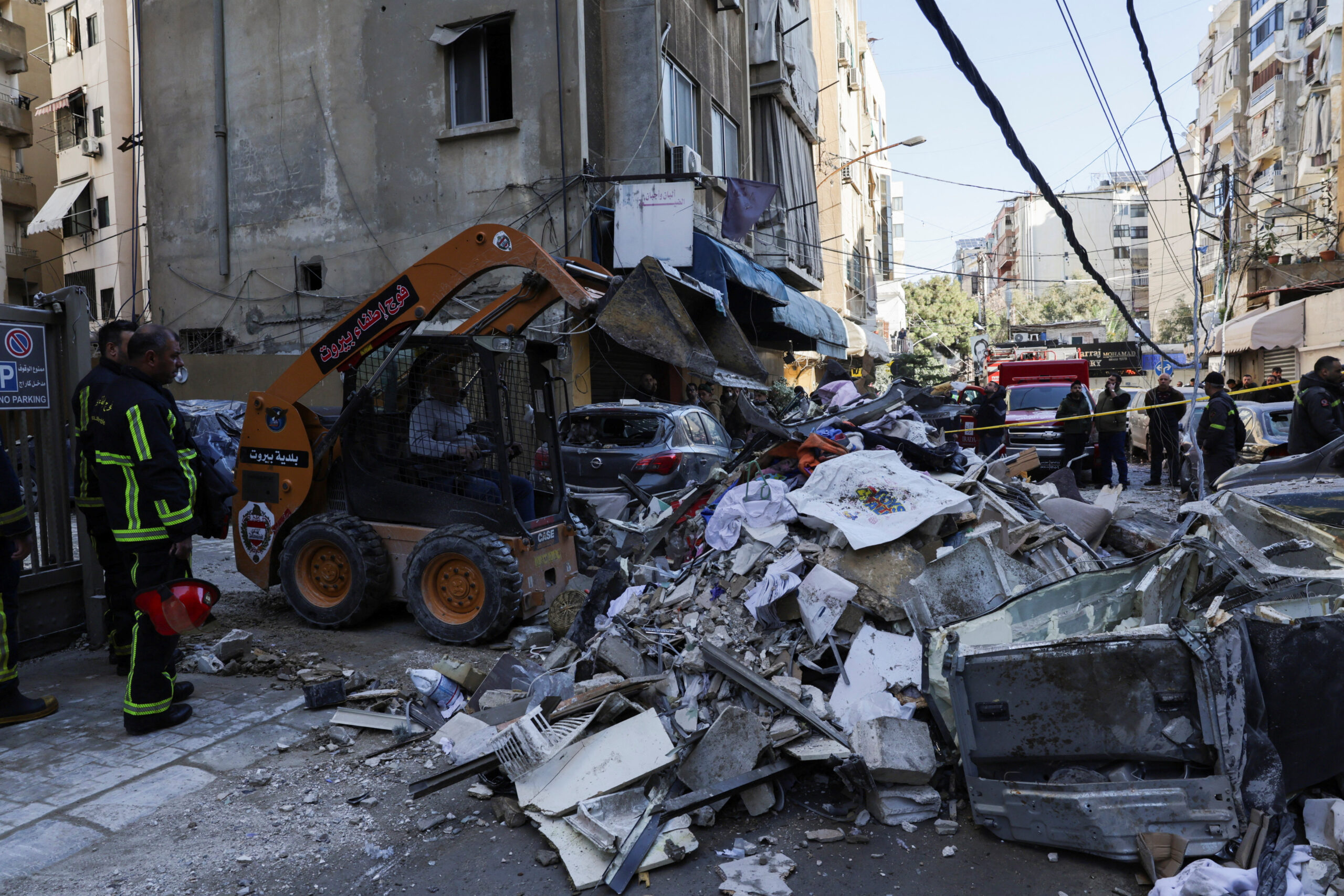 Aftermath of an Israeli strike, in central Beirut A man uses machinery to clear debris near the site of an Israeli strike on an apartment building, in central Beirut, Lebanon, March 11, 2026, following an escalation between Hezbollah and Israel amid the U.S.-Israeli conflict with Iran. REUTERS/Emilie Madi