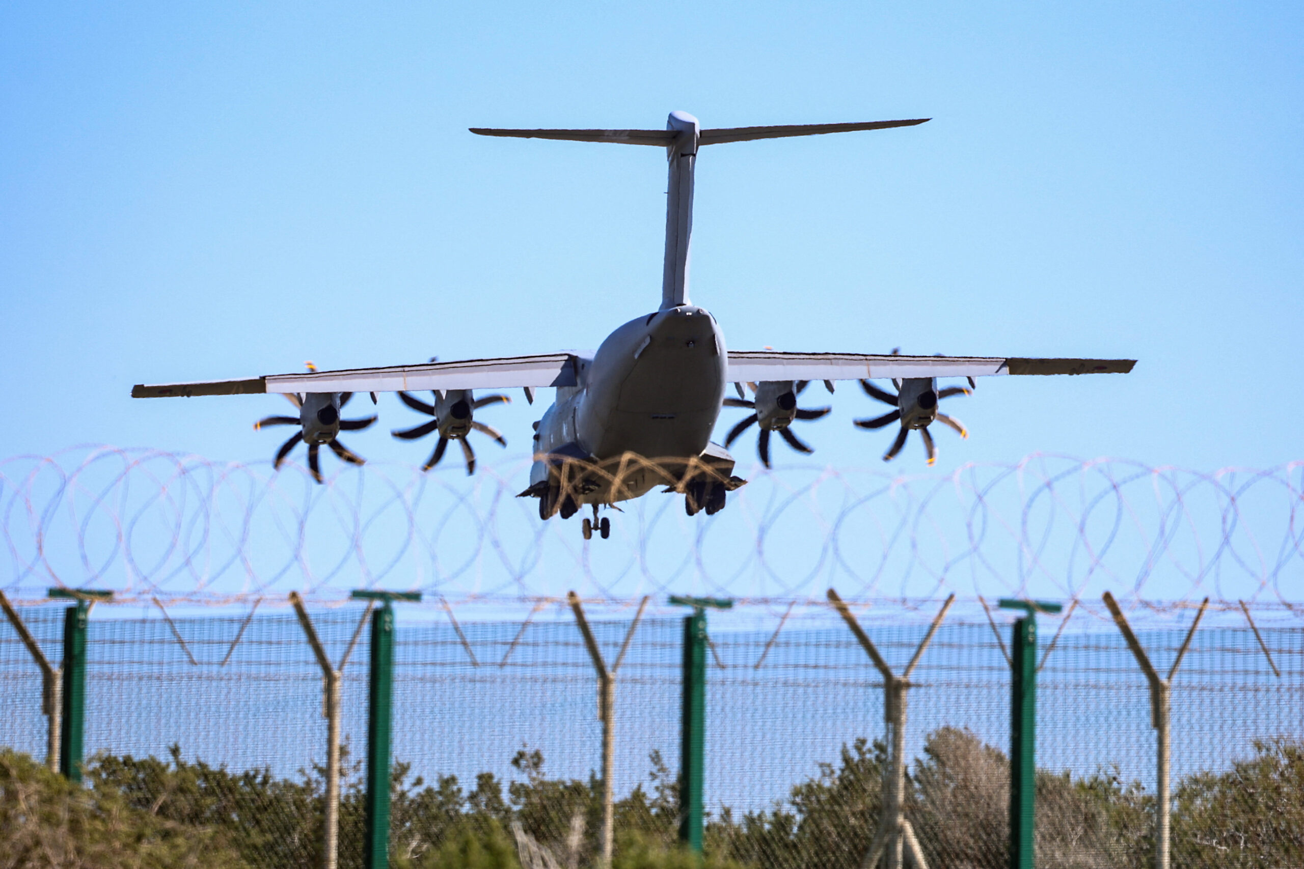 A British Airbus A400M military aircraft approaches RAF Akrotiri, a British sovereign base in Cyprus A British Airbus A400M military aircraft approaches RAF Akrotiri, a British sovereign base that was hit by a drone early on Monday, causing limited damage, in Cyprus, March 5, 2026. REUTERS/Yiannis Kourtoglou