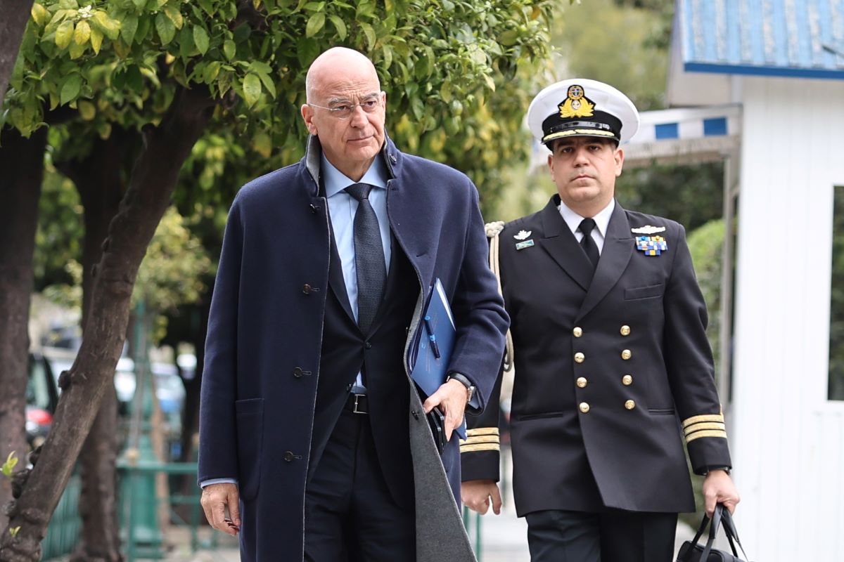 Ο υπουργός Εθνικής Άμυνας Νίκος Δένδιας προσέρχεται στο ΚΥΣΕΑ