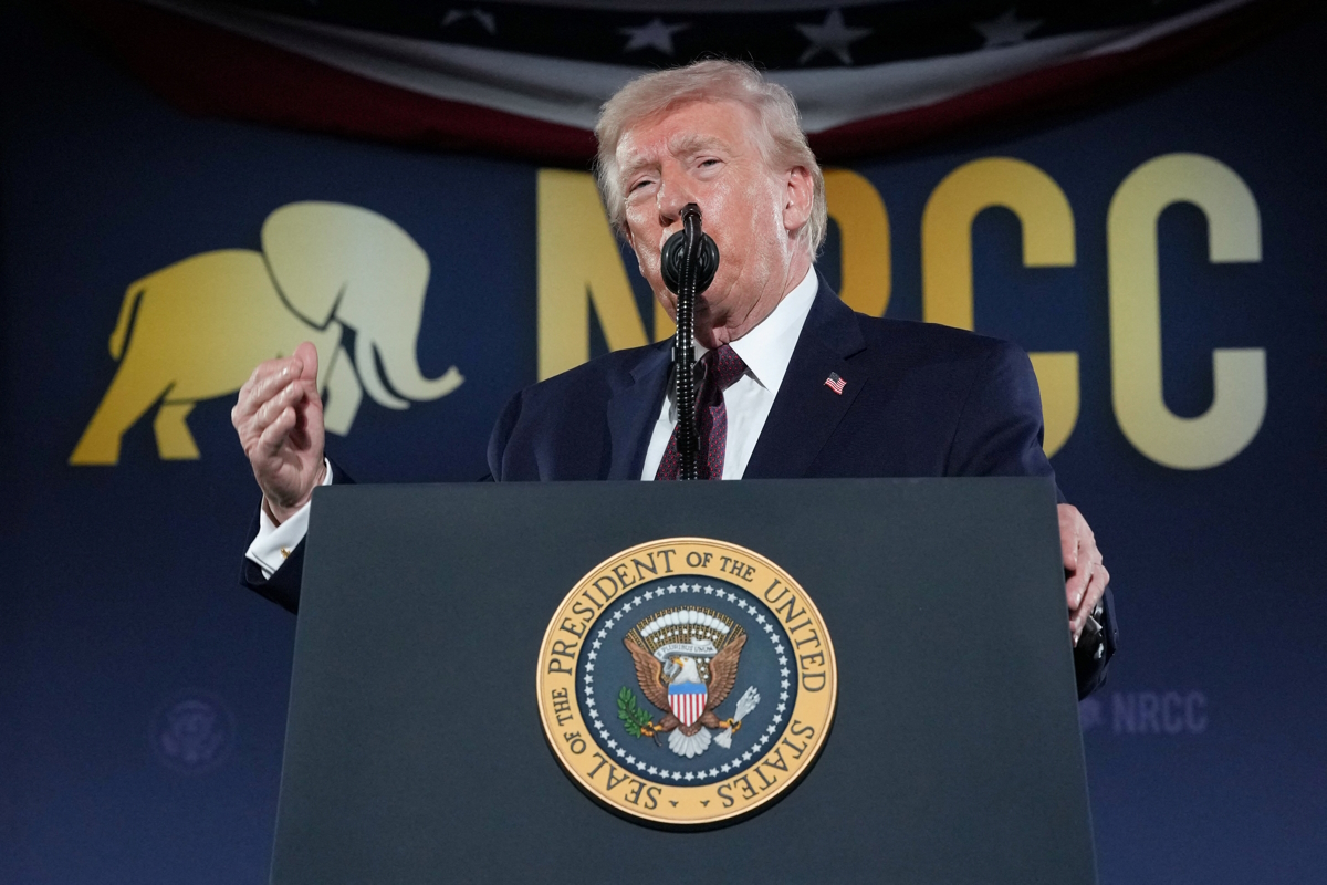 Ο Πρόεδρος των ΗΠΑ, Donald Trump στη διάρκεια του ετήσιου δείπνου συγκέντρωσης χρημάτων της Εθνικής Ρεπουμπλικανικής Επιτροπής του Κογκρέσου (NRCC) στην Ουάσιγκτον