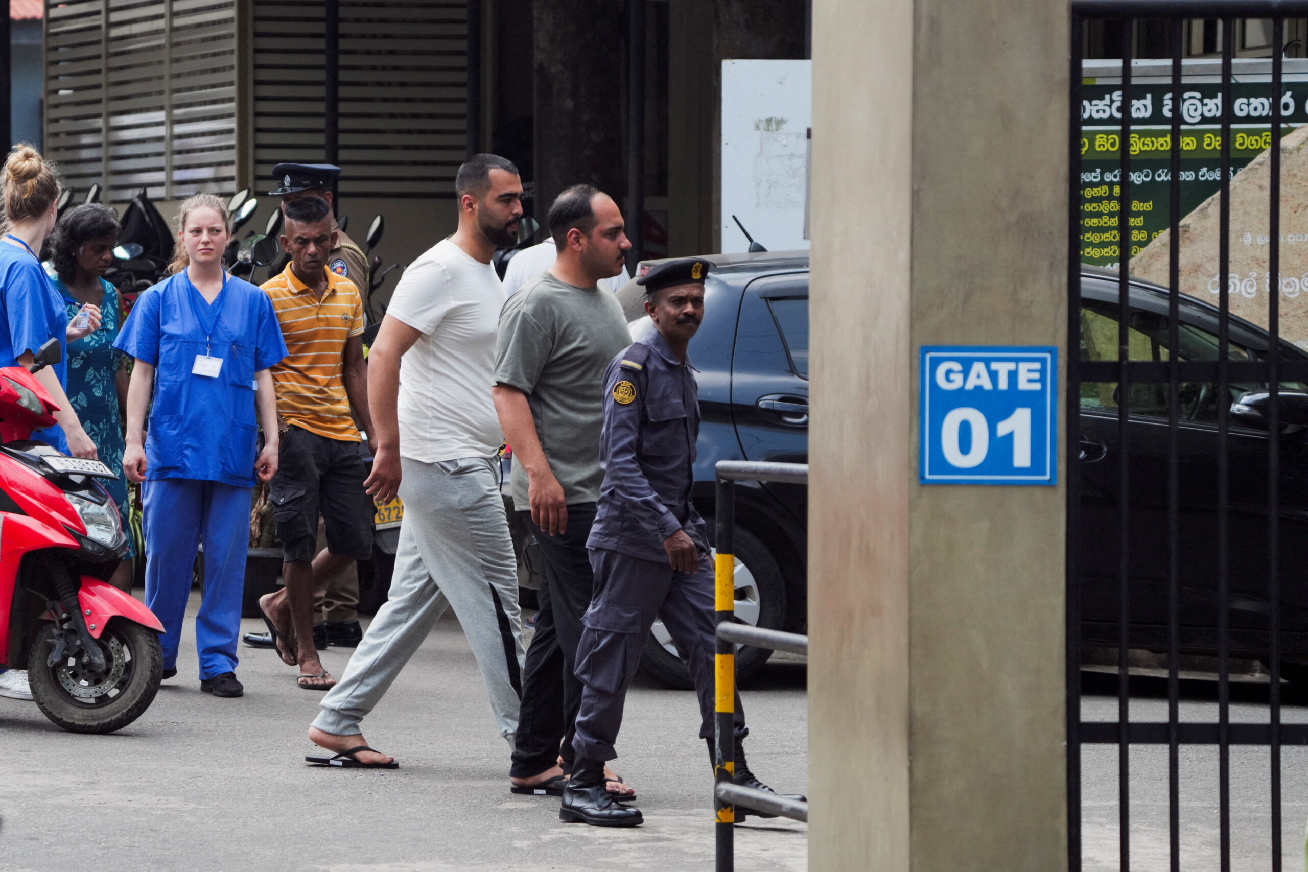 People missing after submarine attack on Iranian military ship, IRIS Dena, off the coast of Sri Lanka Injured Iranian sailors walk on Galle National Hospital premises where they are receiving treatment, following a submarine attack on the Iranian military ship, IRIS Dena, off the coast of Sri Lanka, in Galle, Sri Lanka, March 5, 2026. REUTERS/Thilina Kaluthotage TPX IMAGES OF THE DAY