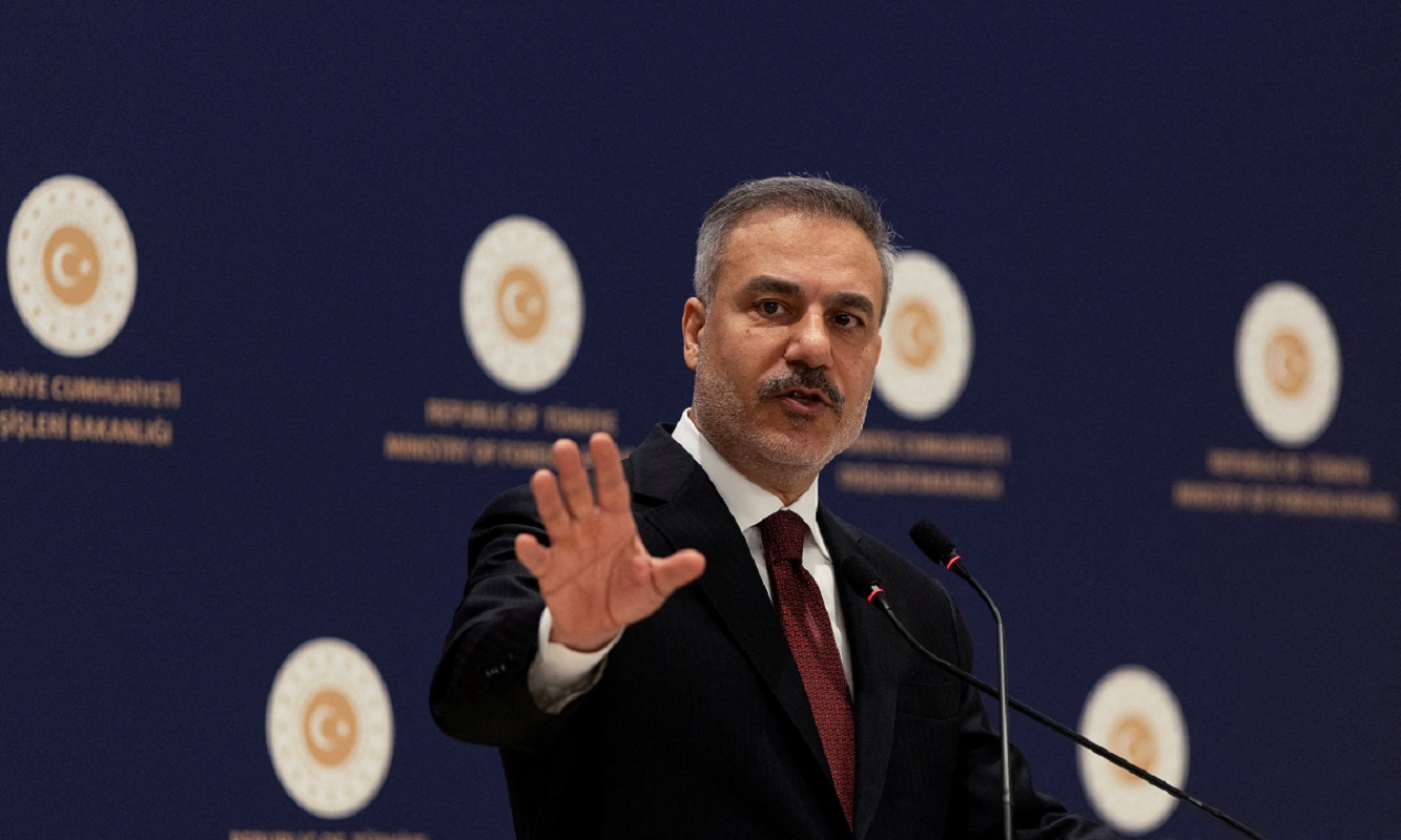 FILE PHOTO: Turkish Foreign Minister Hakan Fidan speaks during a press conference in Istanbul Ο υπουργός Εξωτερικών της Τουρκίας, Hakan Fidan / REUTERS / Φωτογραφία (αρχείου) Umit Bektas