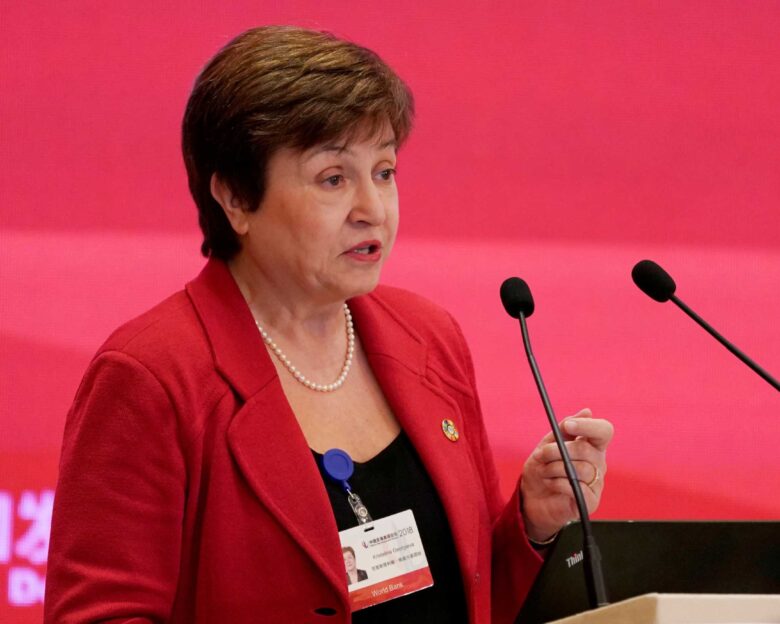FILE PHOTO: World Bank Chief Executive Officer Kristalina Georgieva speaks at the annual session of China Development Forum (CDF) 2018 at the Diaoyutai State Guesthouse in Beijing, China March 25, 2018. REUTERS/Jason Lee/File Photo