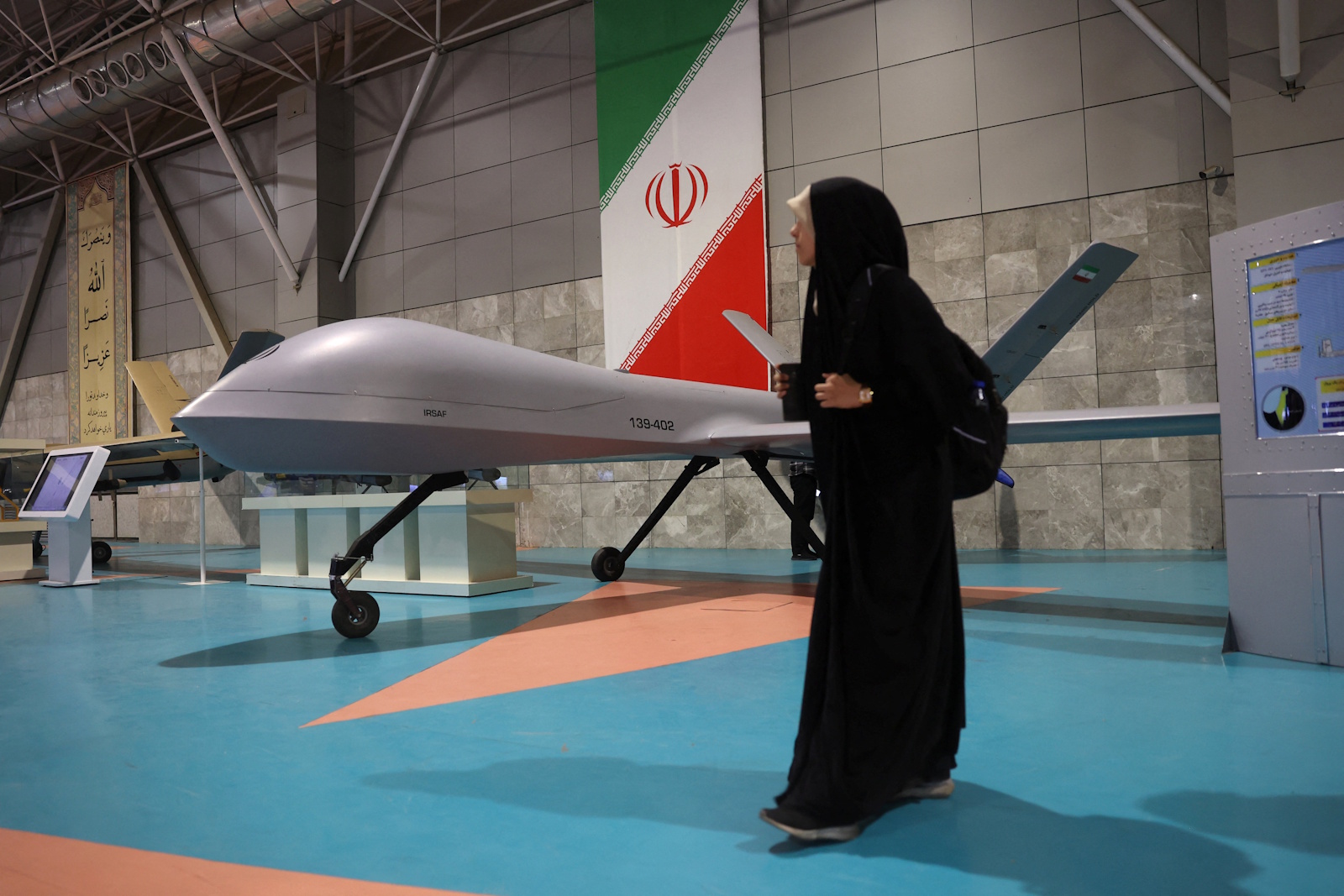 An Iranian drone is displayed at the Islamic Revolutionary Guard Corps (IRGC) Aerospace Force Museum in Tehran, Iran, November 12, 2025. Majid Asgaripour/WANA (West Asia News Agency) via REUTERS ATTENTION EDITORS - THIS PICTURE WAS PROVIDED BY A THIRD PARTY