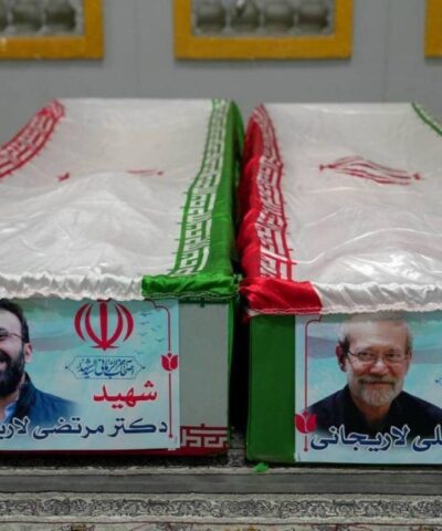 Τα φέρετρα του Αλί Λαριτζανί και του γιου του