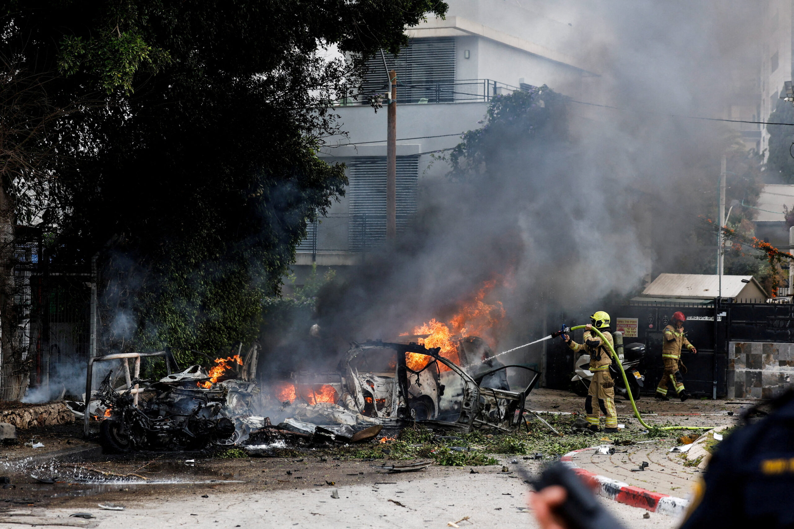 A firefighter works to put out a fire at an impact site, following missile barrages launched at Israel from Iran, amid the U.S.-Israel conflict with Iran, in central Israel A firefighter works to put out a fire at an impact site, following missile barrages launched at Israel from Iran, amid the U.S.-Israel conflict with Iran, in central Israel March 15, 2026. REUTERS/Tomer Appelbaum ISRAEL OUT. NO COMMERCIAL OR EDITORIAL SALES IN ISRAEL TPX IMAGES OF THE DAY