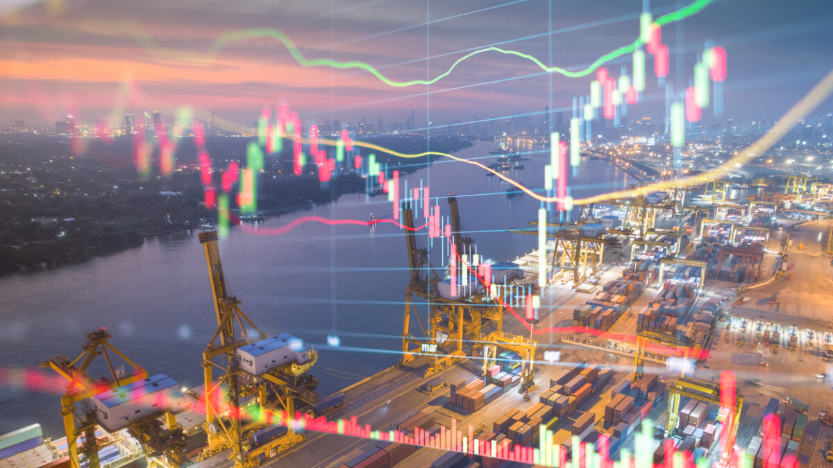 Logistics and import export Theme of Stockmarket and financial economic background
