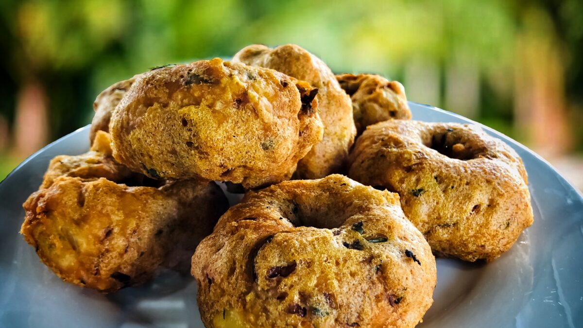 South Indian Kerala special snacks Uzhunnu vada on blur background