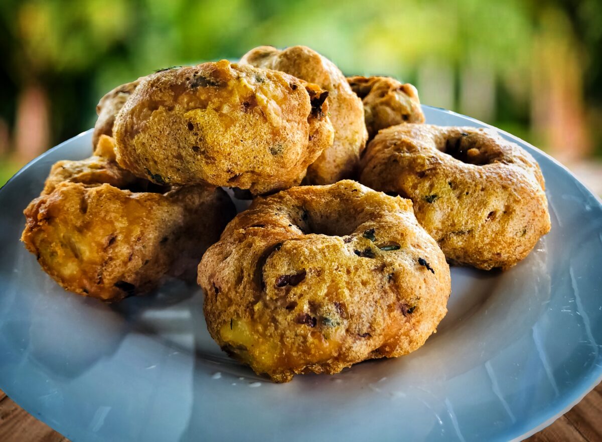 South Indian Kerala special snacks Uzhunnu vada on blur background