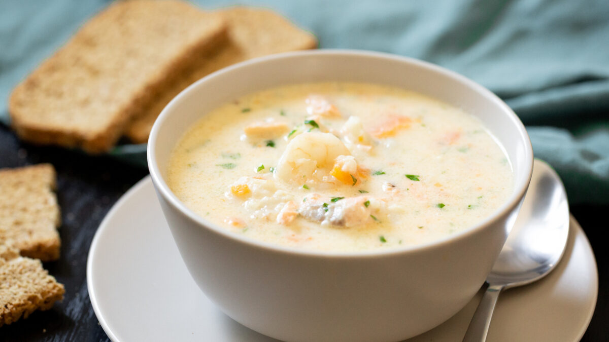 Σούπα γαρίδας με κριθαράκι