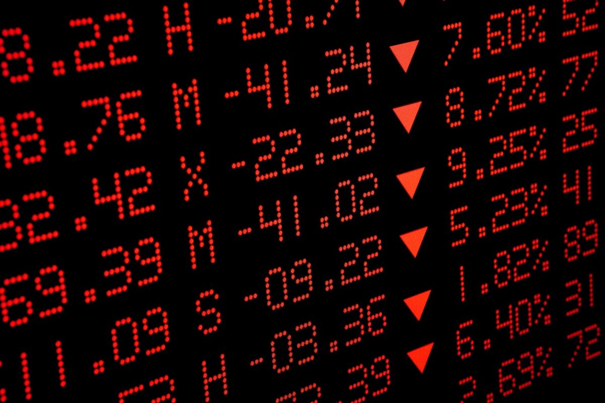 Stock Market statistics. Selective Focus.