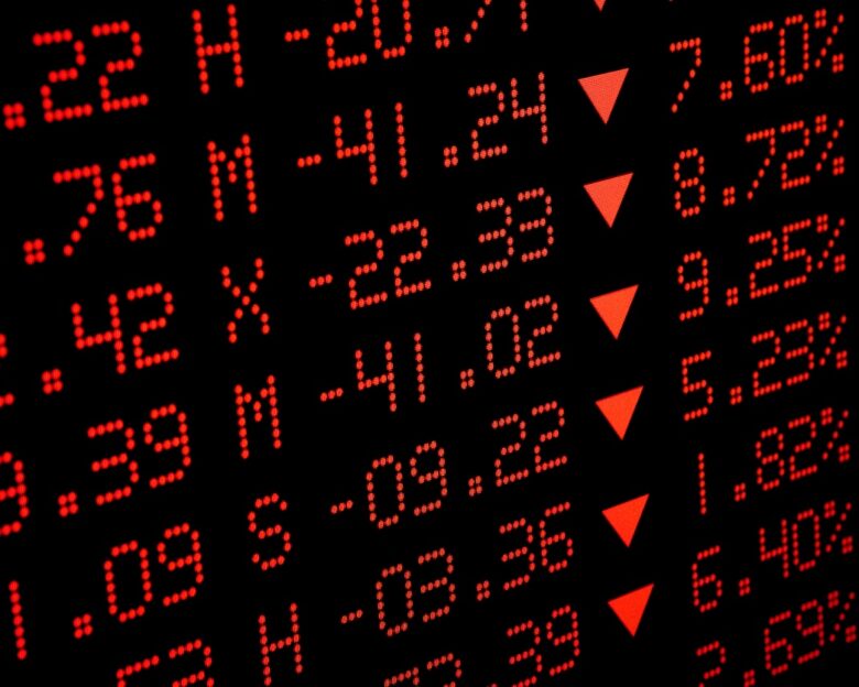 Stock Market statistics. Selective Focus.