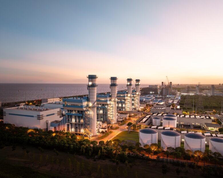 Aerial view of Natural Gas Combined Cycle Power Plant