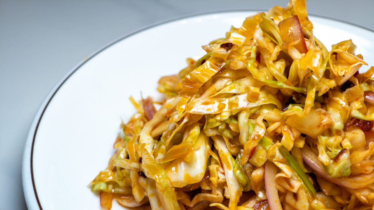 Refreshing and Spicy Cold Slaw on the Plate