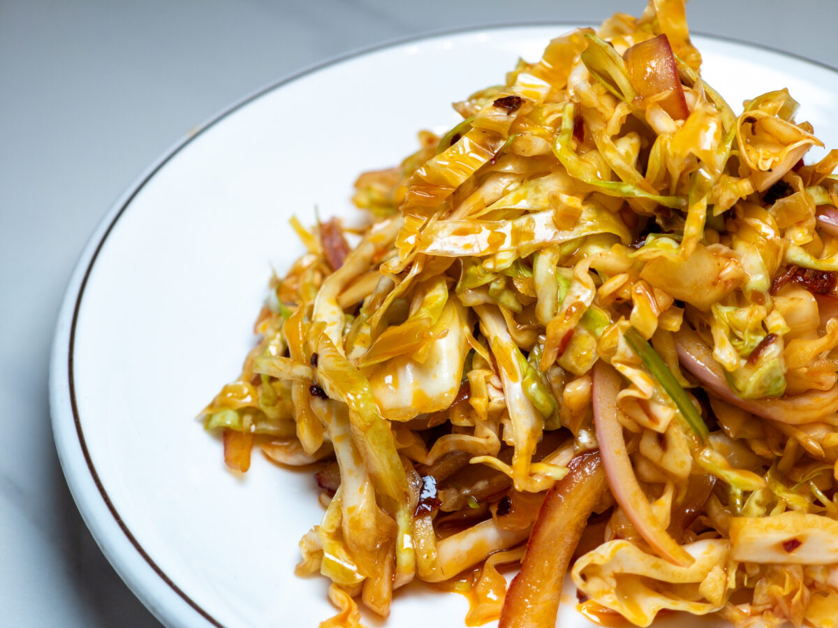 Refreshing and Spicy Cold Slaw on the Plate