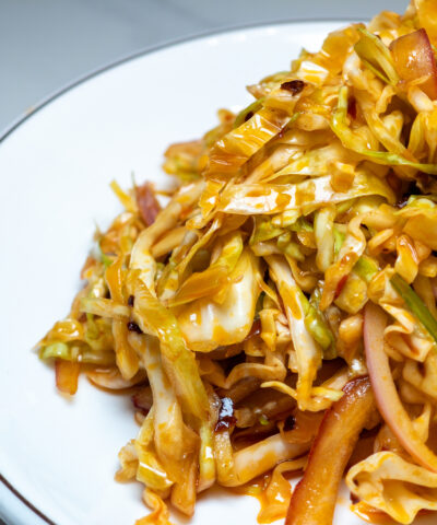 Refreshing and Spicy Cold Slaw on the Plate