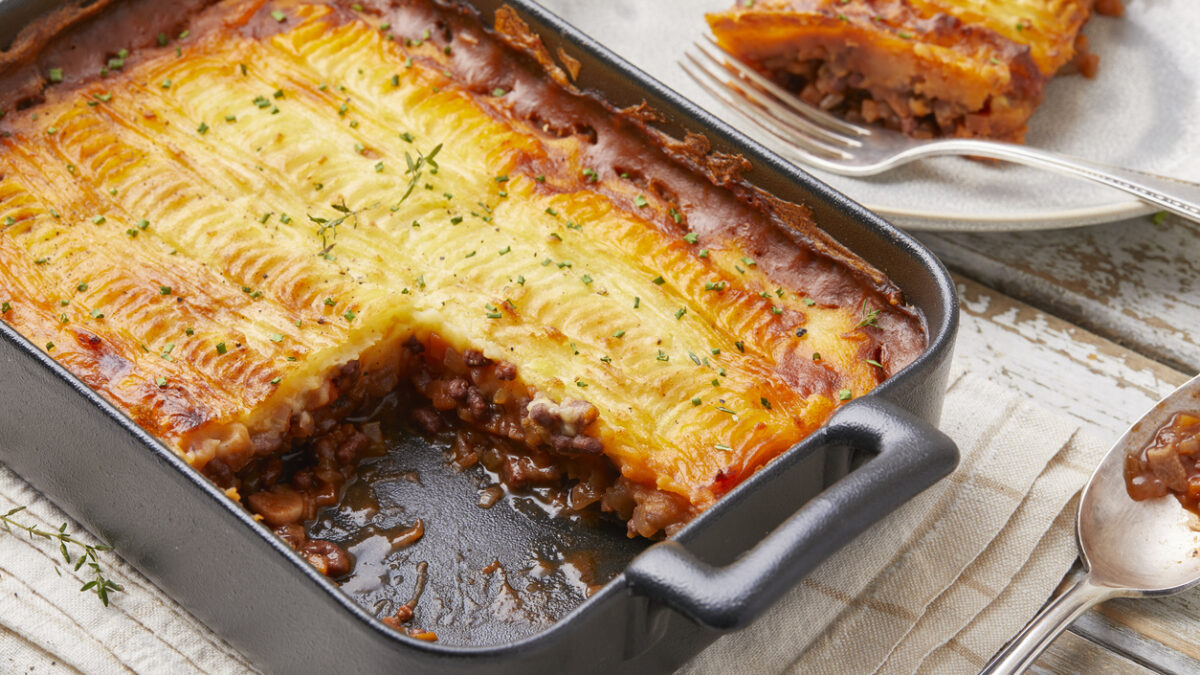 Vegan Shepherd's Pie in a baking dish