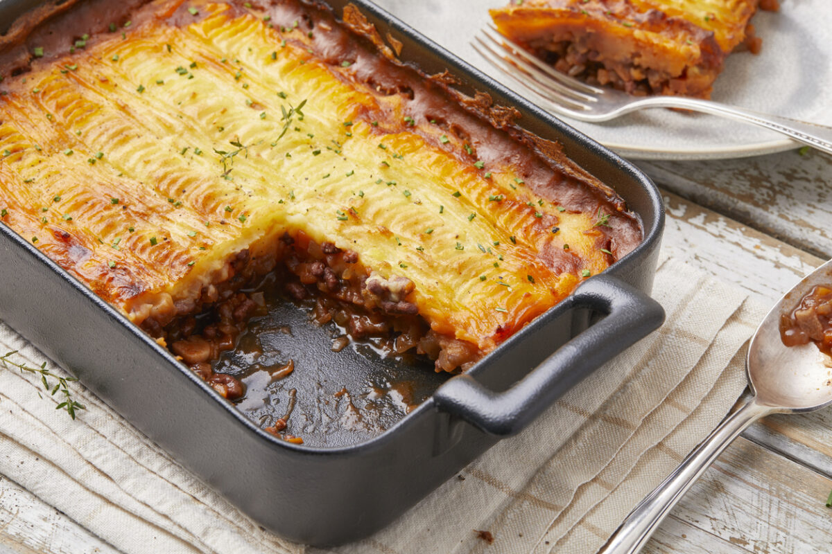 Vegan Shepherd's Pie in a baking dish