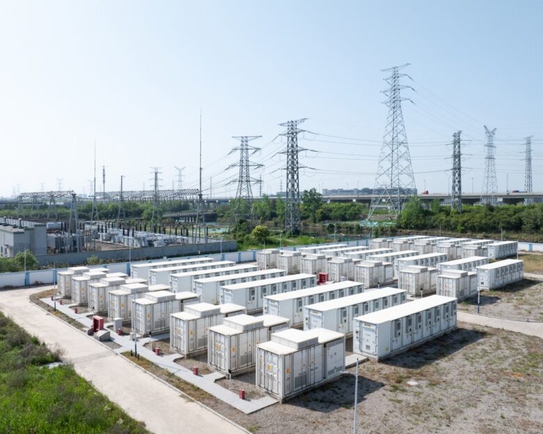 The energy storage batteries in the substation