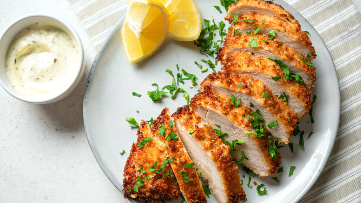 Κοτόπουλο με κρούστα παρμεζάνας