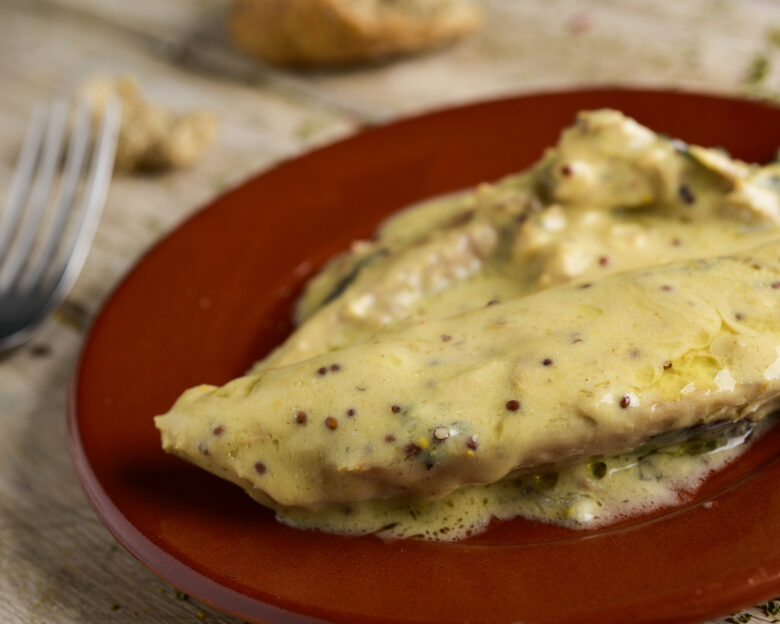 Φιλέτο ψαριού σε σάλτσα μουστάρδας