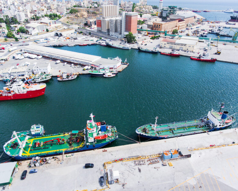 Port Piraeus aerial view, Athens.