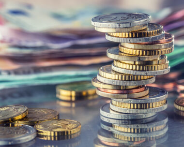 Money. Euro coins. Euro money. Euro currency.Coins stacked on each other in different positions. Money concept.