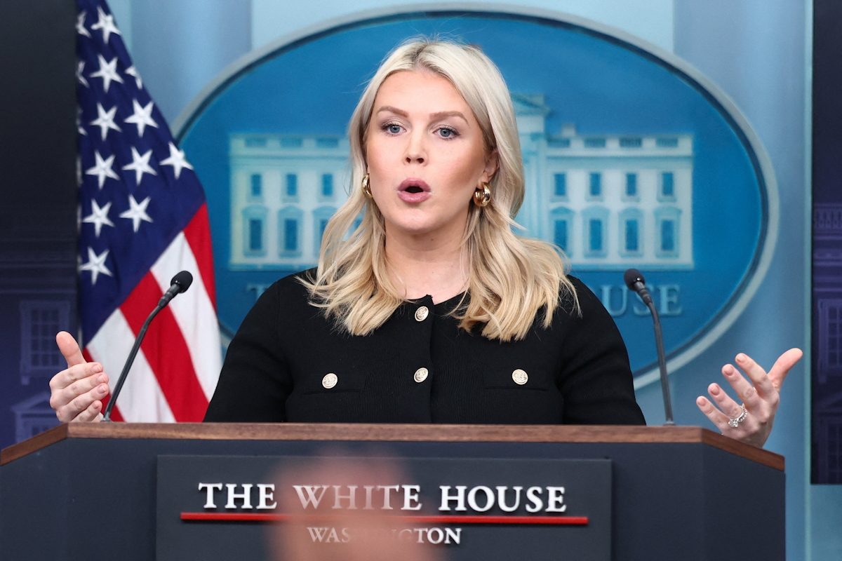 White House press secretary Karoline Leavitt holds a briefing at the White House in Washington REUTERS/Kevin Lamarque
