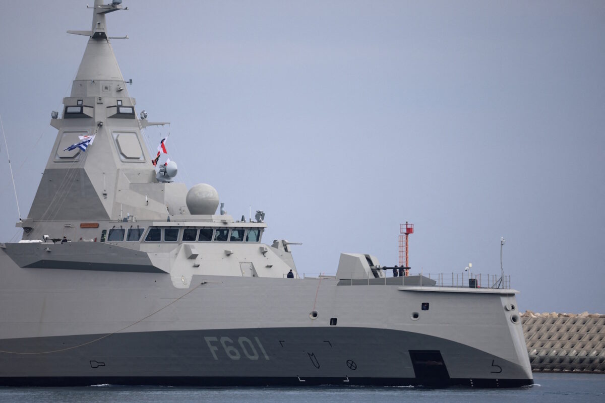 Crew members stand on the Greek frigate "Kimon", as the conflict in the Middle East intensifies, at the port of Limassol, Cyprus, March 4, 2026. REUTERS