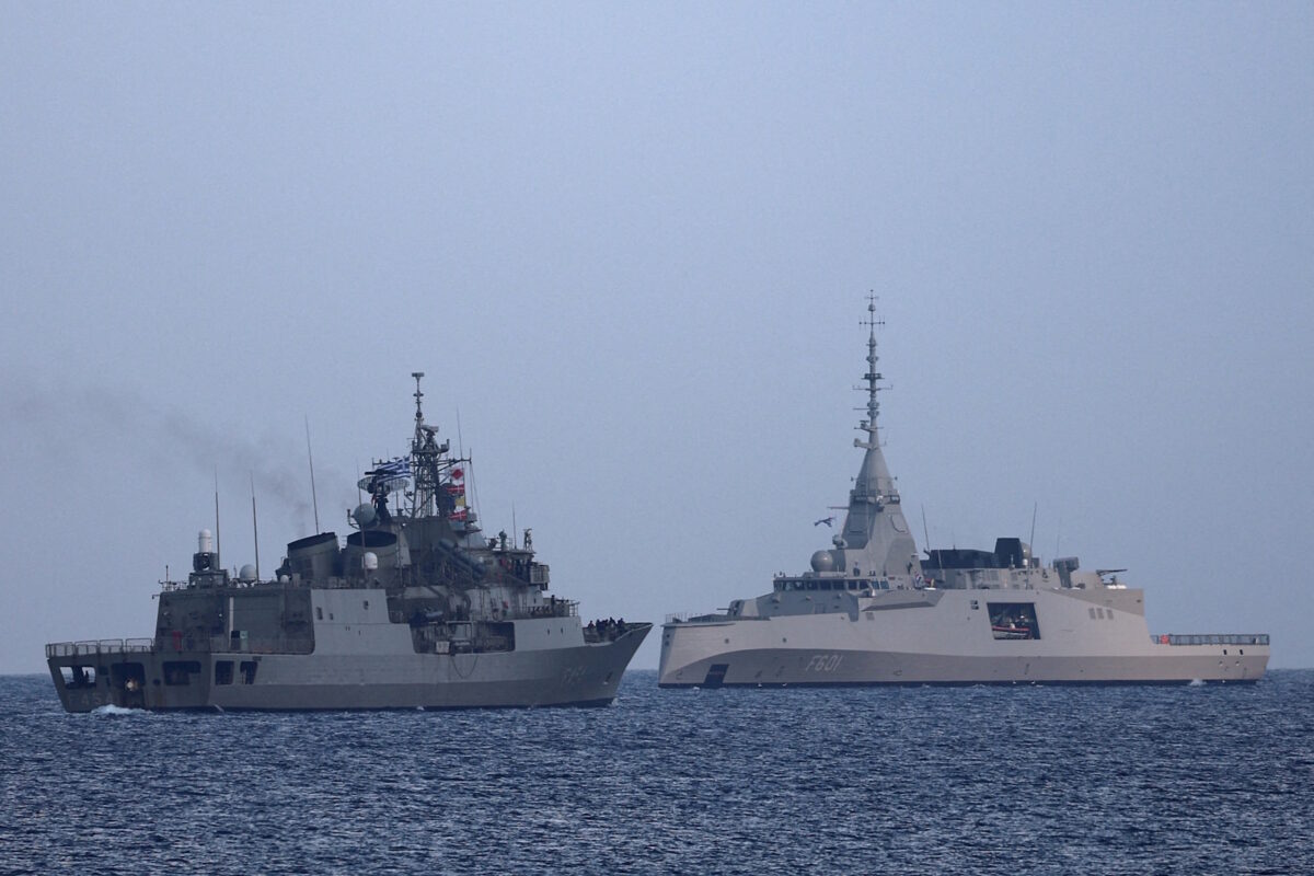 Greek frigates "Kimon" and "Psara" near the port of Limassol, as the conflict in the Middle East intensifies, Cyprus, March 4, 2026. REUTERS