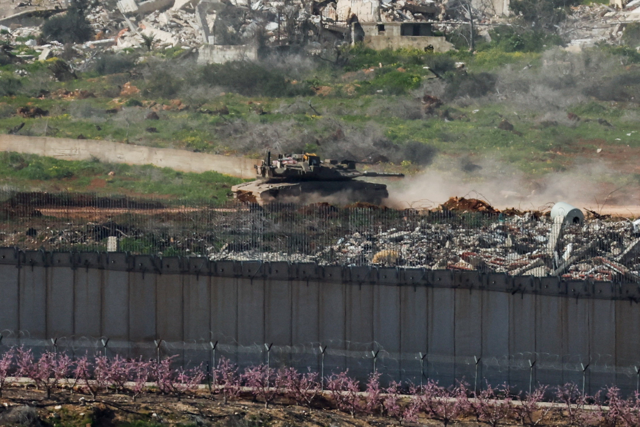 An Israeli tank manouvers in Lebanon, as seen from the Israeli side of the border with Lebanon An Israeli tank manouvers in Lebanon, following an escalation between Hezbollah and Israel amid the U.S.-Israeli conflict with Iran, as seen from the Israeli side of the border with Lebanon, March 5, 2026. REUTERS/Ammar Awad