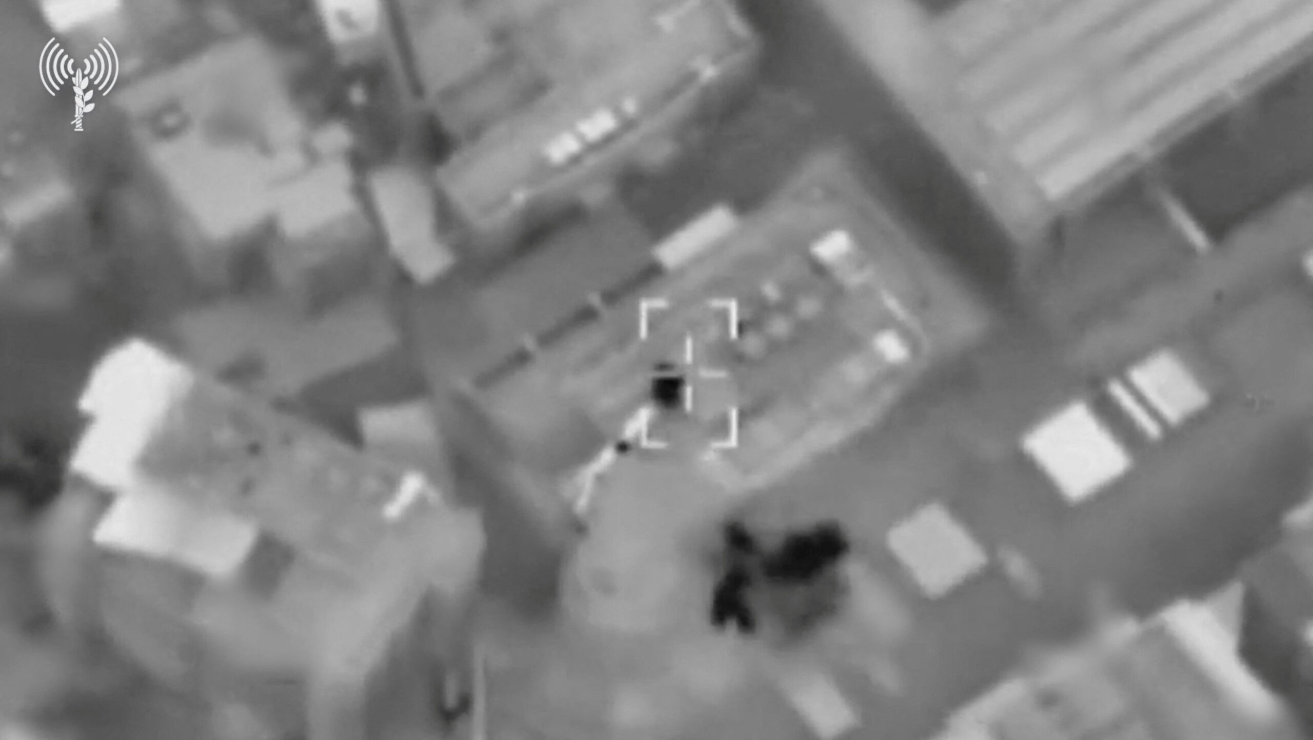 An explosion occurs on a building, what the Israeli Military say was a strike on a location given as Beirut, Lebanon, in this screengrab taken from a handout video released on March 3, 2026. ISRAELI MILITARY