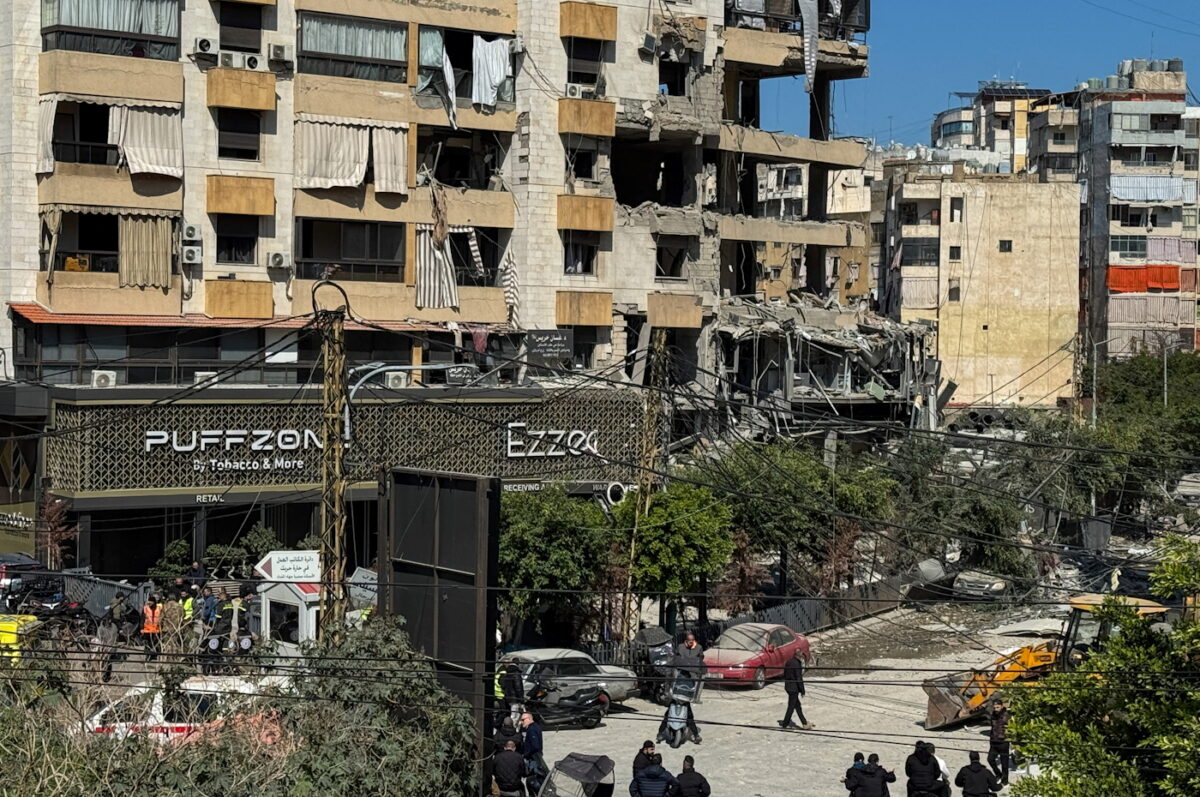 Κατεστραμμένη πολυκατοικία στο Λίβανο
