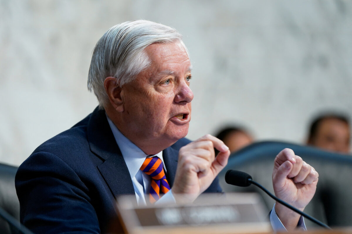 U.S. Senator Lindsey Graham (R-SC) speaks during a U.S. Senate Judiciary Privacy, Technology, and the Law Subcommittee hearing on oversight of telecommunications carriers in the wake of the January 6, 2021 attack on the U.S. Capitol, on Capitol Hill in Washington, D.C., U.S., February 10, 2026. REUTERS/Elizabeth Frantz