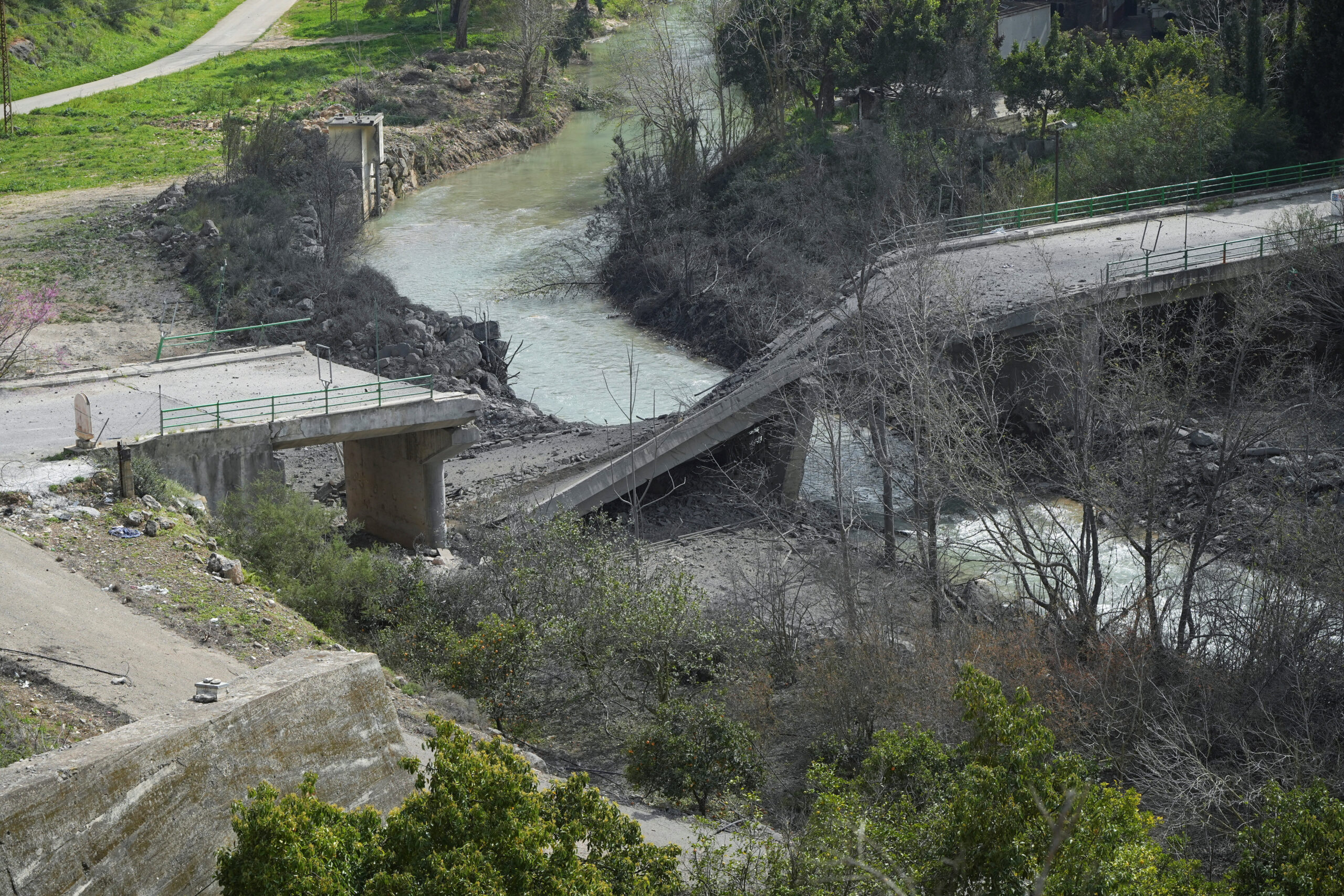 The damaged Zrarieh Bridge over the Litani river, after it was hit by an Israeli strike in Tayr Falsay The damaged Zrarieh Bridge over the Litani river, after it was hit by an Israeli strike in Tayr Falsay in southern Lebanon, following an escalation between Hezbollah and Israel amid the U.S.-Israeli conflict with Iran, Lebanon, March 13, 2026. REUTERS/ Stringer