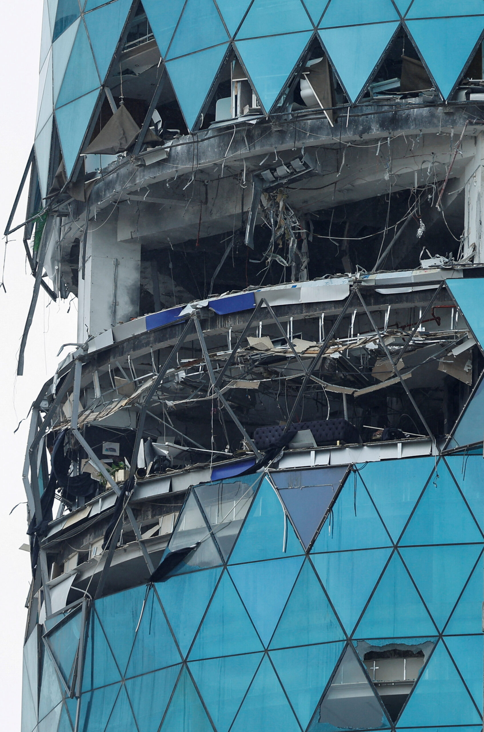 Aftermath of an attack by Iranian drone, in Seef, Manama A building damaged in a reported Iranian drone strike, amid the U.S.-Israeli conflict with Iran, in Seef, Manama, Bahrain, March 10, 2026. REUTERS/Stringer