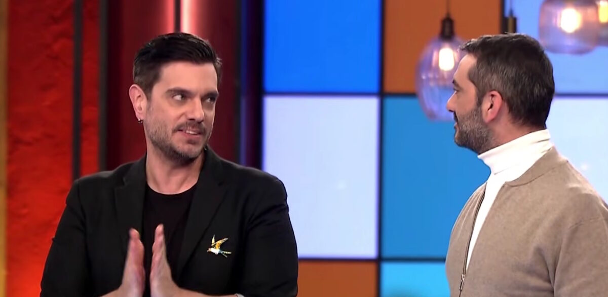 Ο Μύρων Στρατής με τον Λεωνίδα Κουτσόπουλο στην κουζίνα του MasterChef