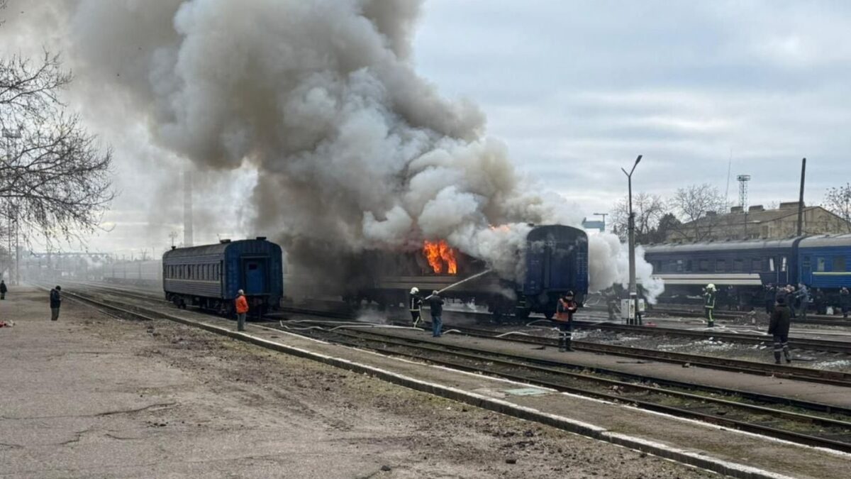 H επίθεση στο τρένο από drone της Ρωσίας στην περιοχή Μικολάιφ