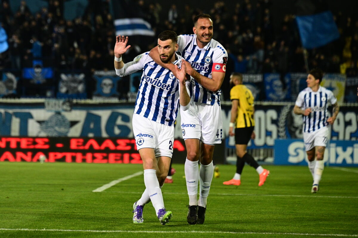 Ο Μήτογλου μετά το γκολ του κόντρα στην ΑΕΚ (KLODIAN LATO