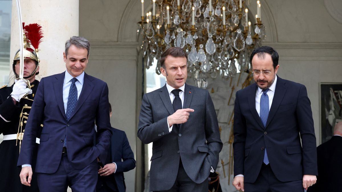 Κυριάκος Μητσοτάκης, Εμανουέλ Μακρόν και Νίκος Χριστοδουλίδης