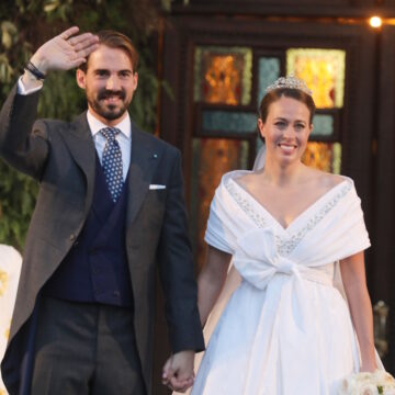 Η Νίνα Φλορ και ο Φίλιππος Ντε Γκρες την ημέρα του γάμου τους