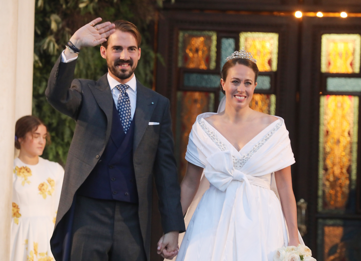 Η Νίνα Φλορ και ο Φίλιππος Ντε Γκρες την ημέρα του γάμου τους