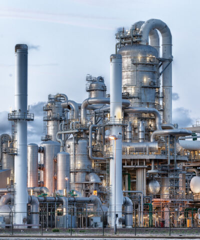 Oil refinery plant, Chemical factory, Oil and Gas Industrial zone, oil pipeline with valves in large oil refinery