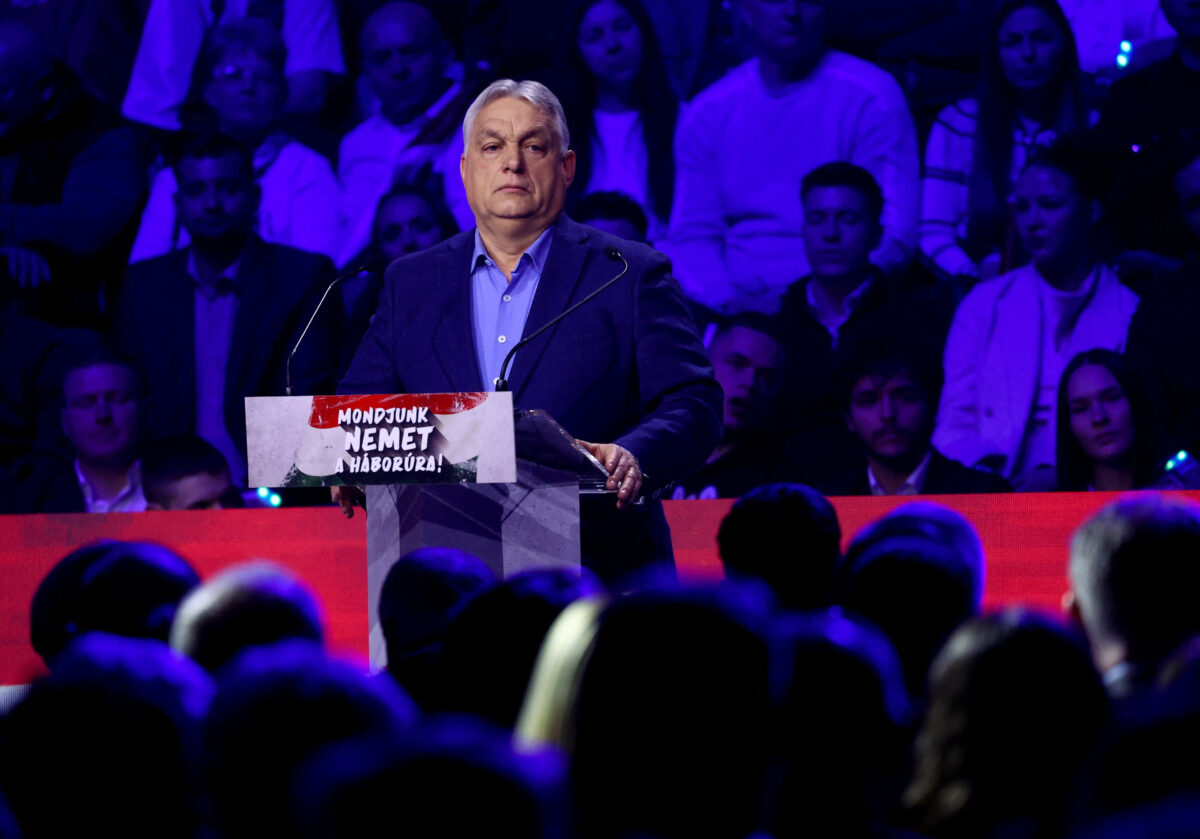 Hungarian Prime Minister Viktor Orban attends a campaign rally in Debrecen, Hungary, March 7, 2026. REUTERS/Bernadett Szabo