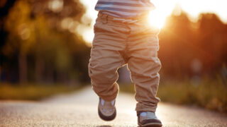 Baby's first steps.The first independent steps.